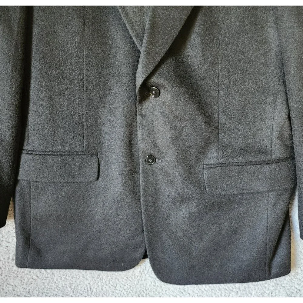Macy's Alfani Size 40 R 100% Cashmere 2 Button Black Suit Jacket Sport Coat Soft